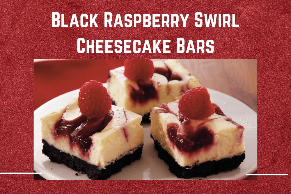 Black Raspberry Swirl Cheesecake Bars